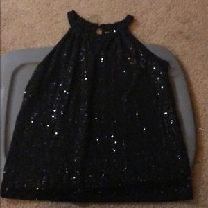 Black sequined tank top